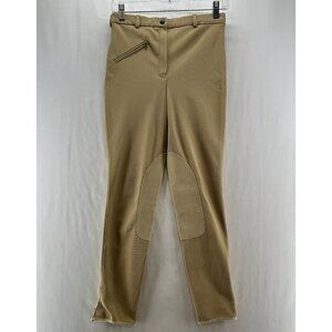 TuffRider Pants Womens Sz S Ride N' Go Ribbed Knee Patch Breeches Equestrian Tan